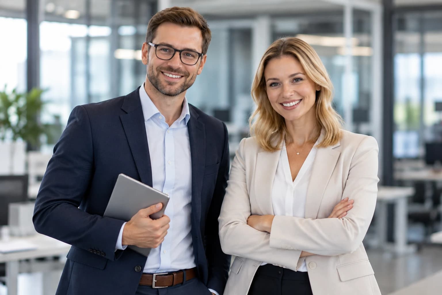 L'équipe d'une entreprise allemande dans ses bureaux modernes